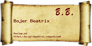 Bojer Beatrix névjegykártya